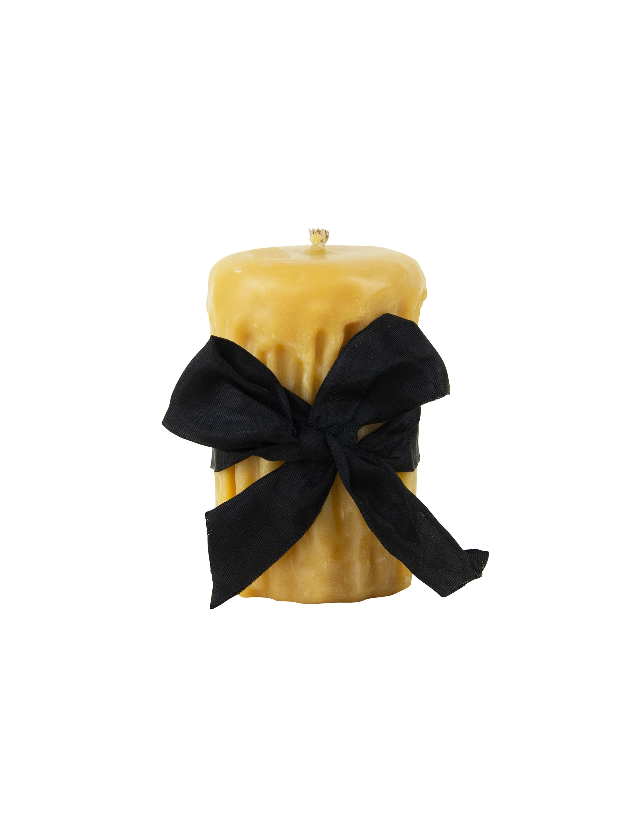 Beeswax Drip Pillar Candle 3.5 Inch Diameter - Image 4