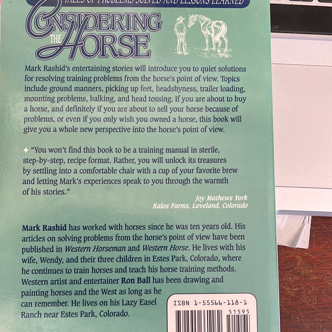 Considering the Horse: Tales of Problems Solved and Lessons Learned, Second Edition Paperback – July 1, 2014 by Mark Rashid - gently used - Image 2