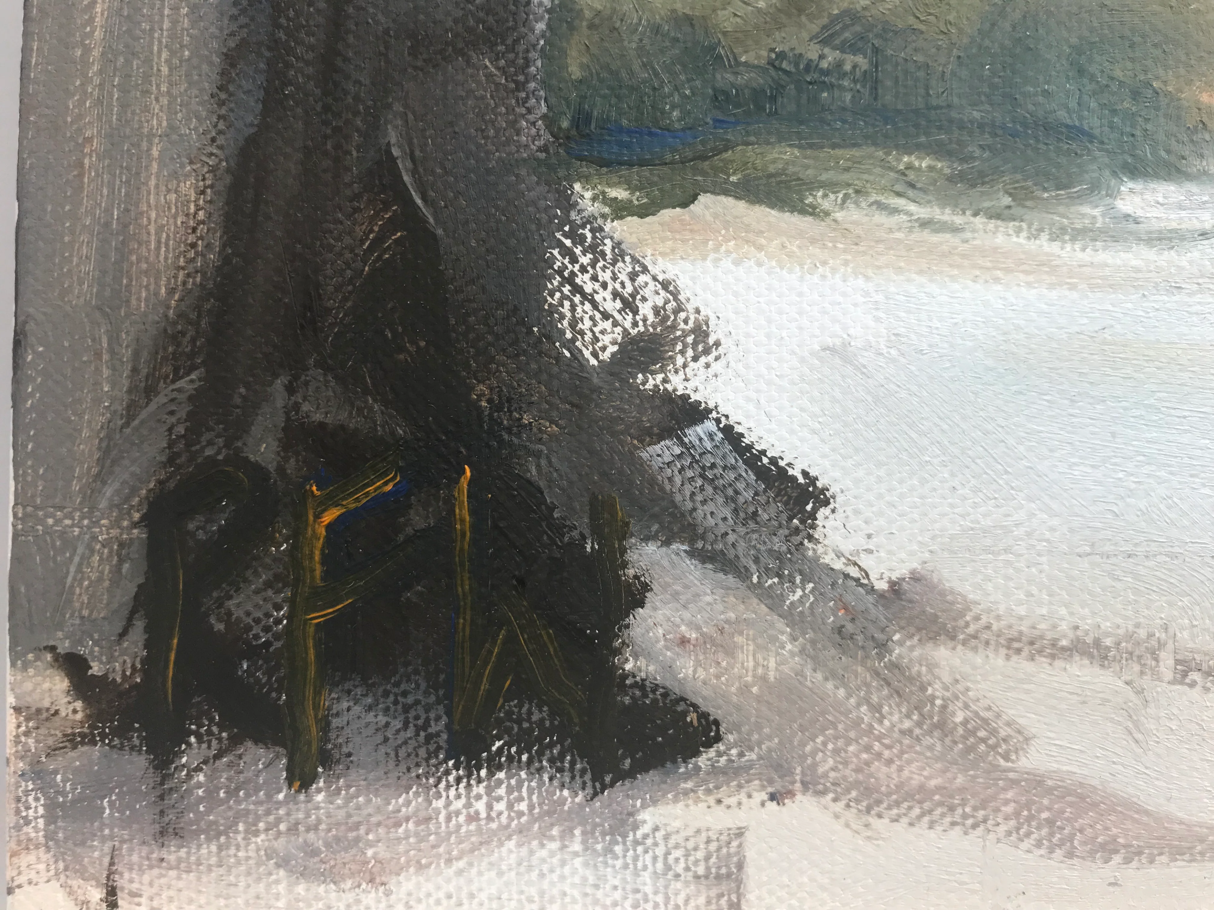 Hillcrest in Winter - Original on canvas  by Richard F. Williams-11” x 14” - Image 2