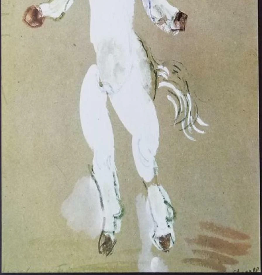 Marc Chagall "A Horse" mounted offset lithograph 1969 - Image 3