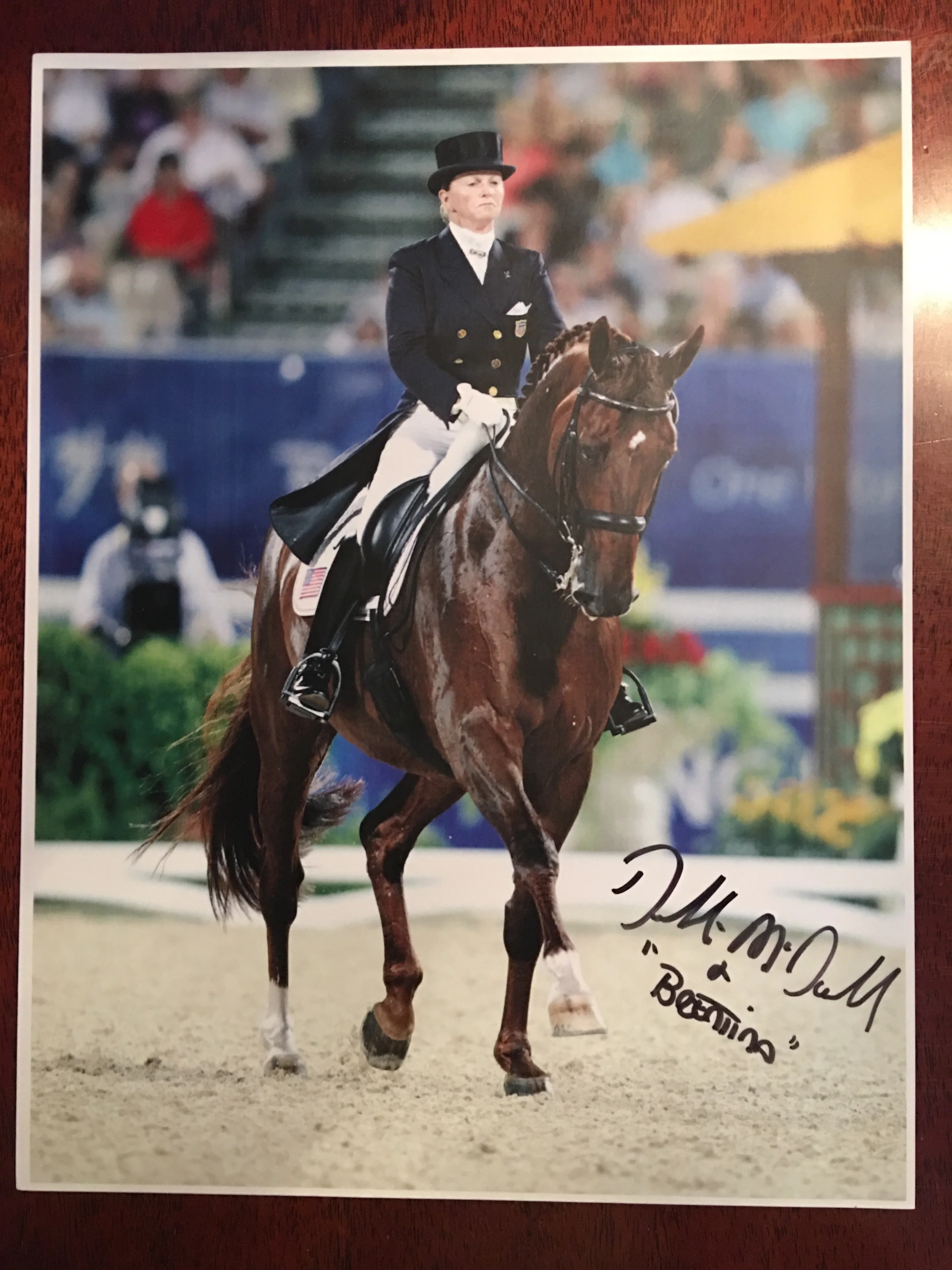 Debbie McDonald & Brentina signed photograph 8.5”x11”