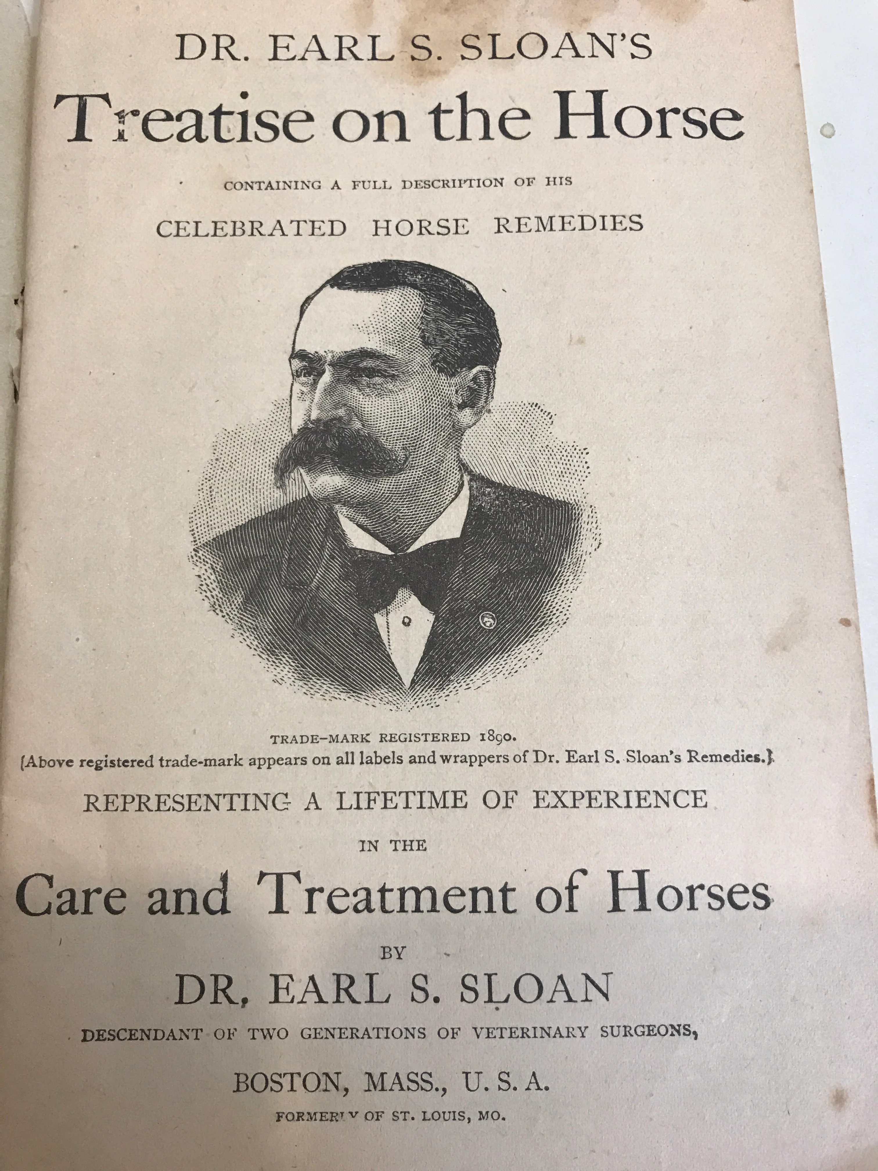 Dr. Earl S. Sloan's Treatise on the Horse by Dr. Earl S. Sloan - pamphlet RARE - Image 2