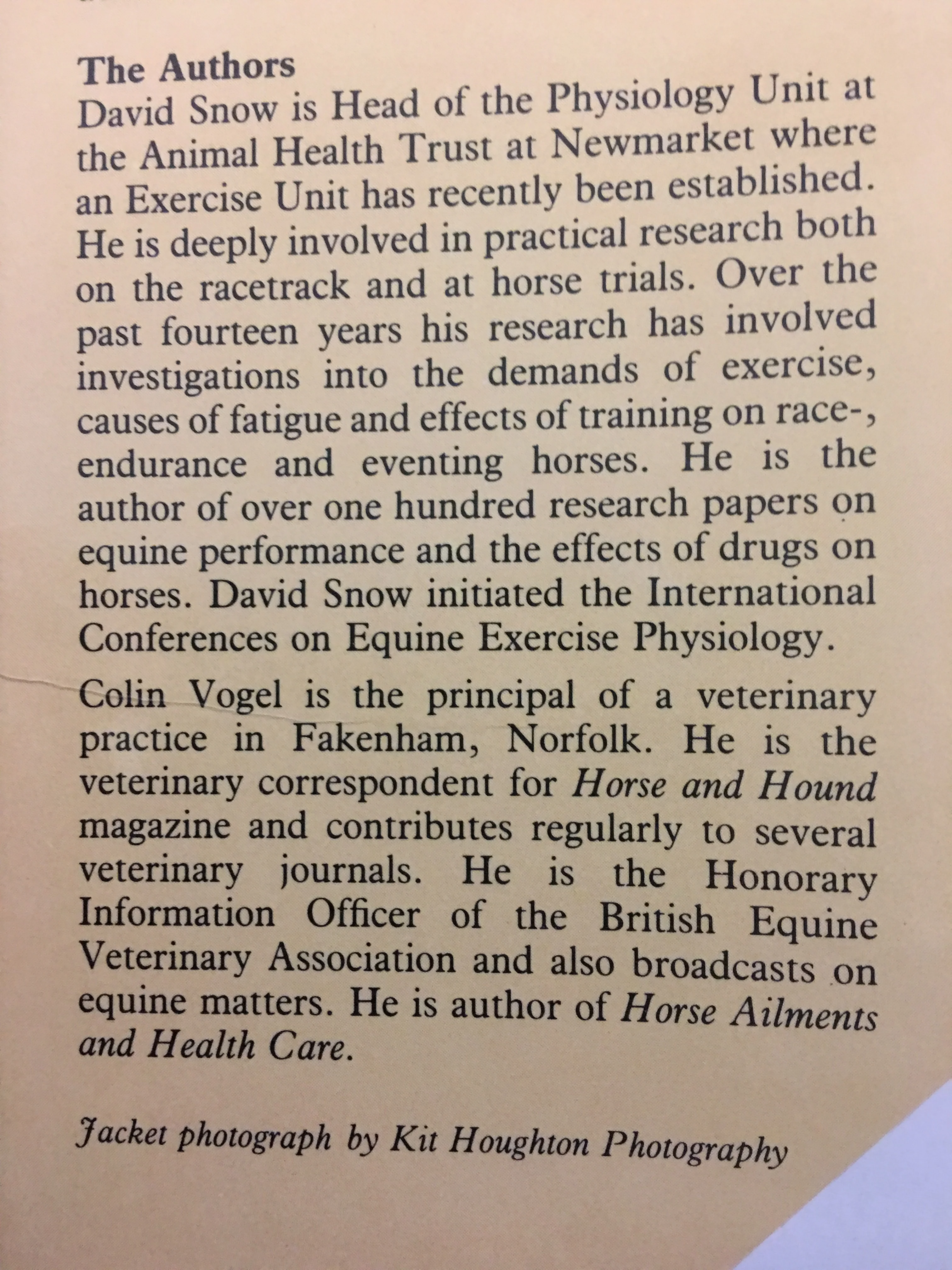 Equine Fitness: The Care and Training of the Athletic Horse Hardcover – by David H. Snow & Colin J. Vogel - very good condition - Image 3