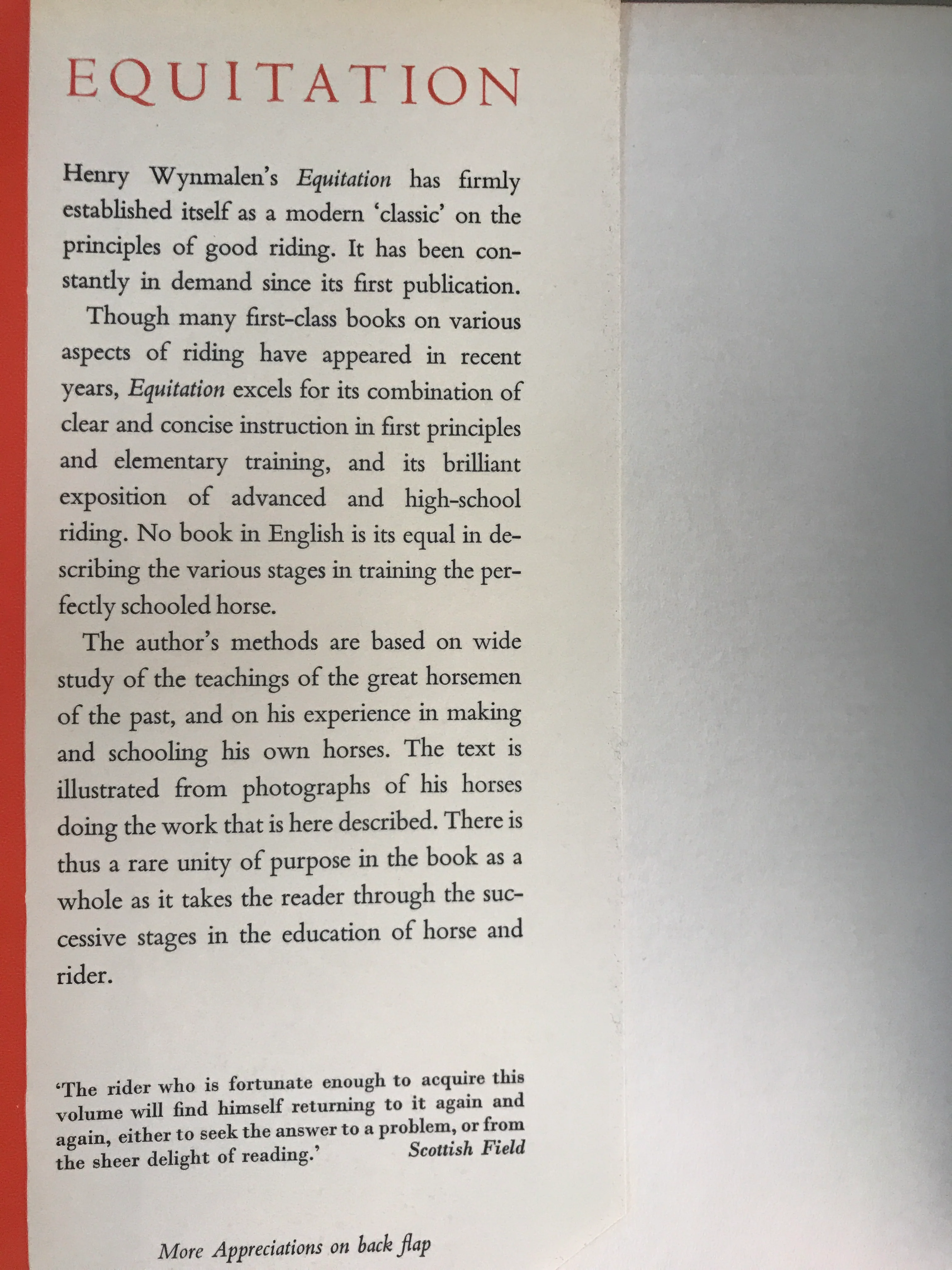 Equitation by Henry Wynmalen - gently used Hardcover - Image 3