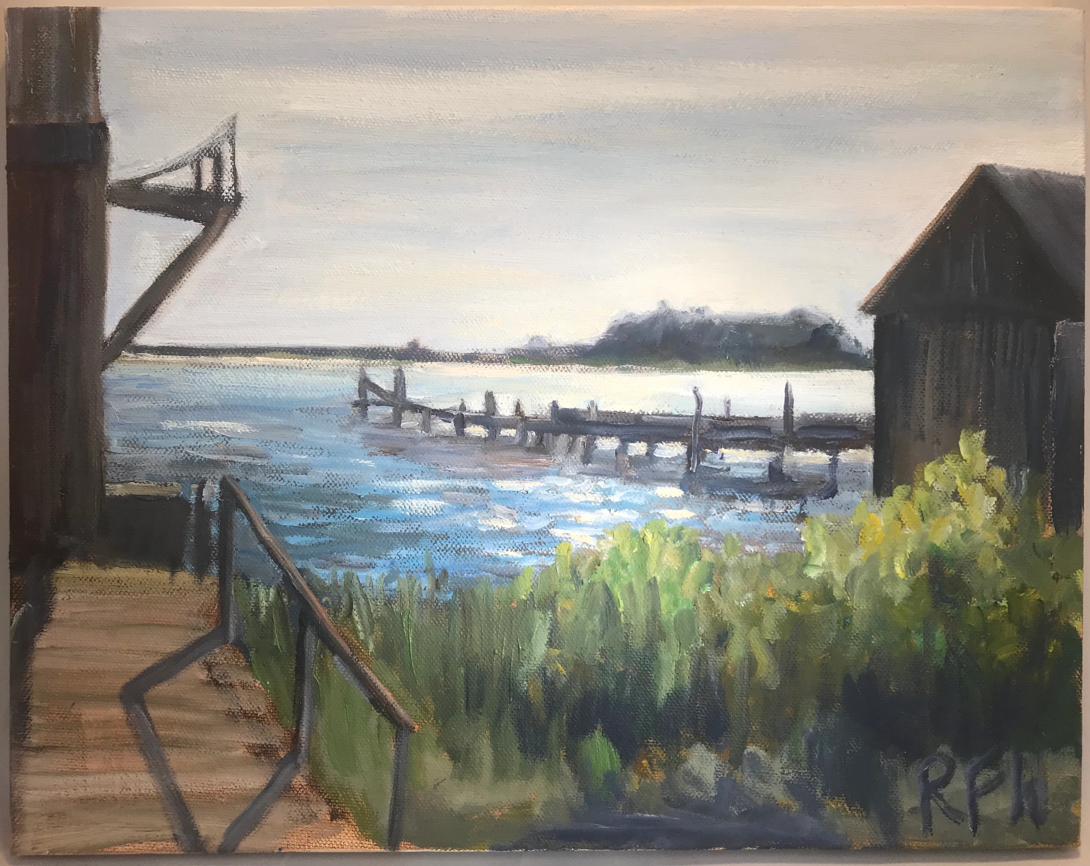 Saxis Virginia original oil on canvas by Richard F. Williams-11” x 14”