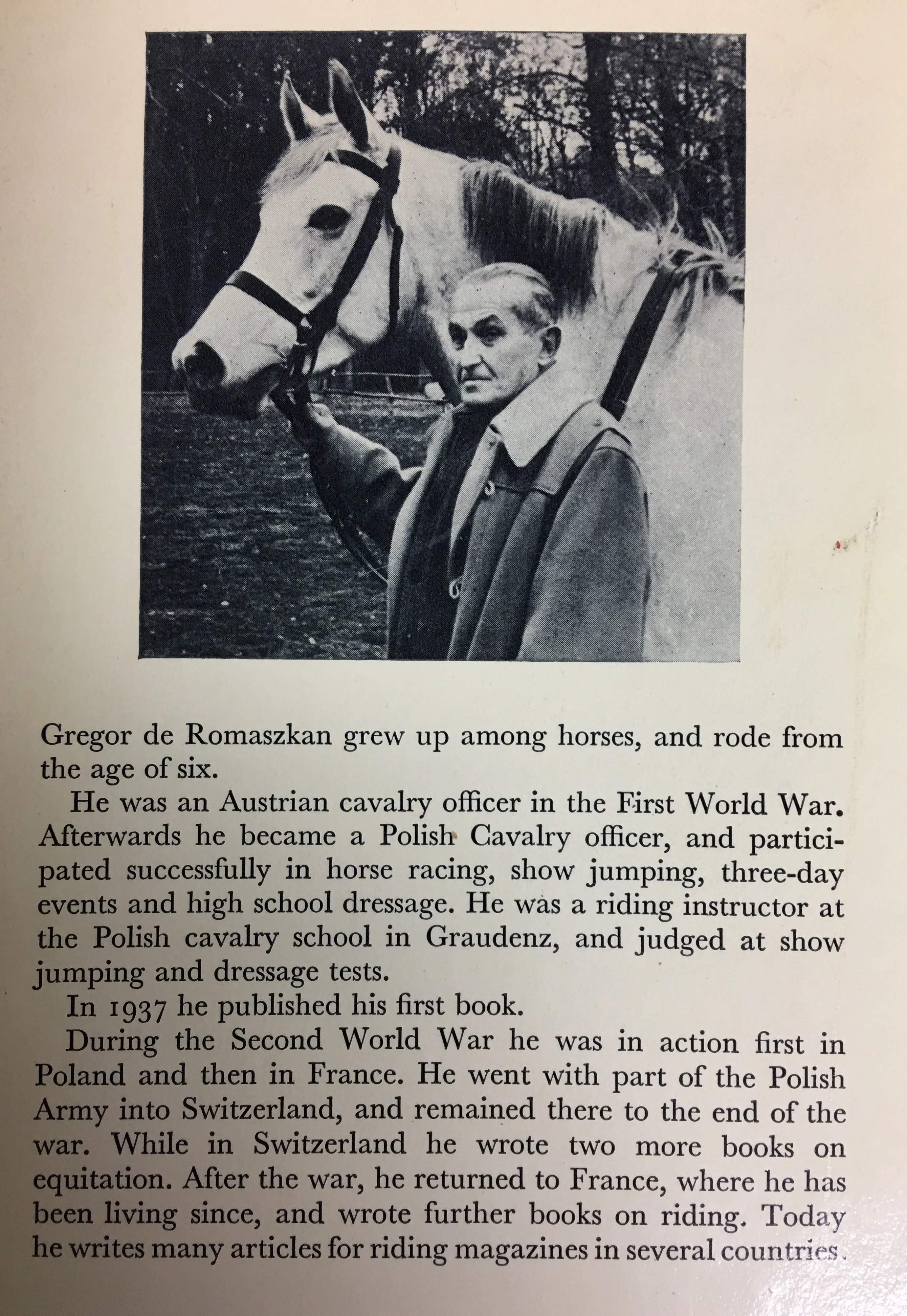 Horse and rider in equilibrium - RARE (Out of print) by Gregor de Romanszkan Translated by M. A. Stonebridge - Image 2
