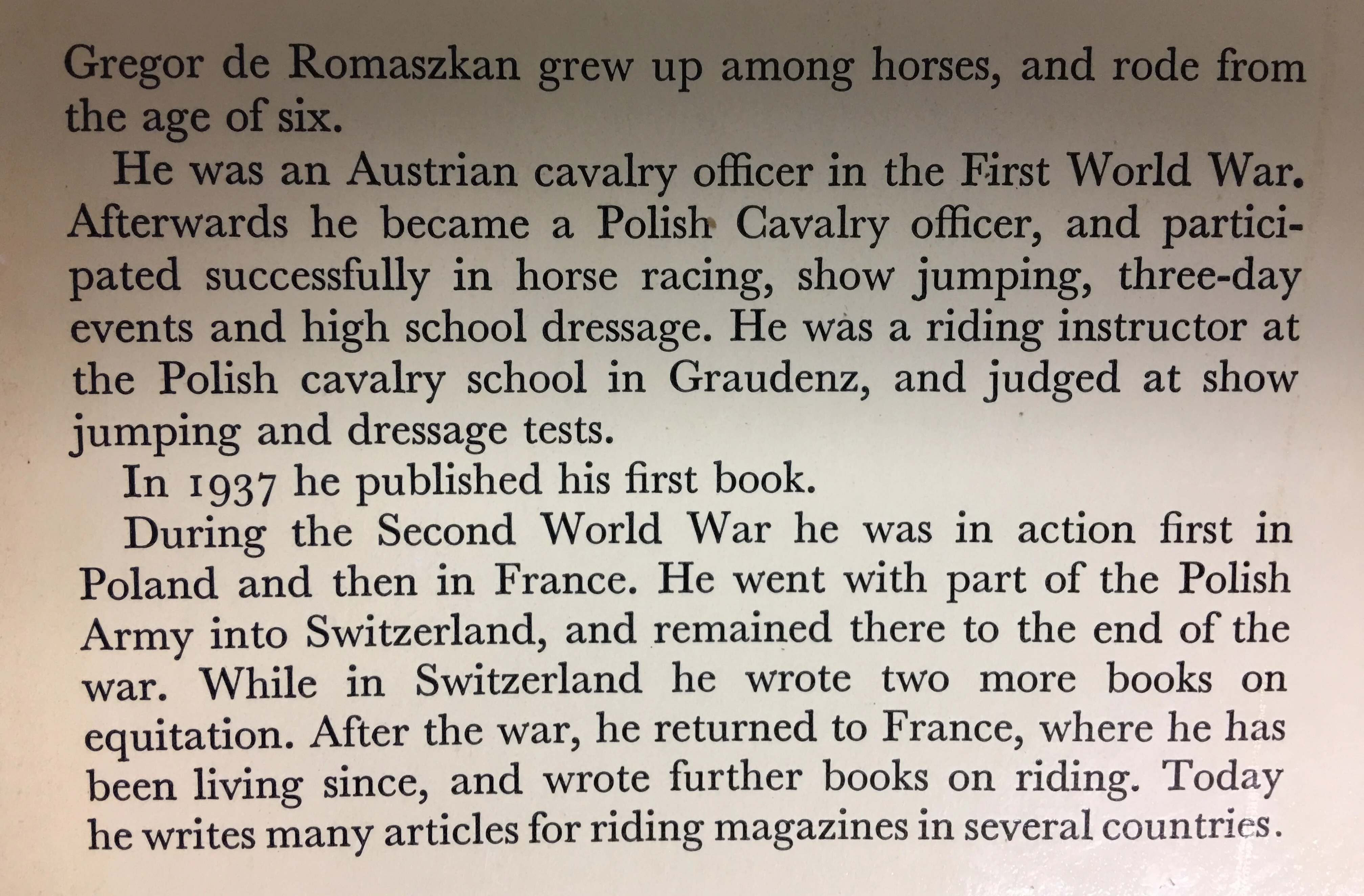 Horse and rider in equilibrium - RARE (Out of print) by Gregor de Romanszkan Translated by M. A. Stonebridge - Image 3