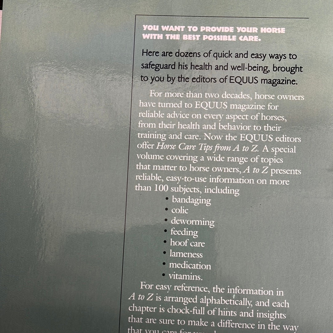 Horse Care Tips from A to Z - gently used Paperback –  2000 by Mary Kay Kinnish - Image 2