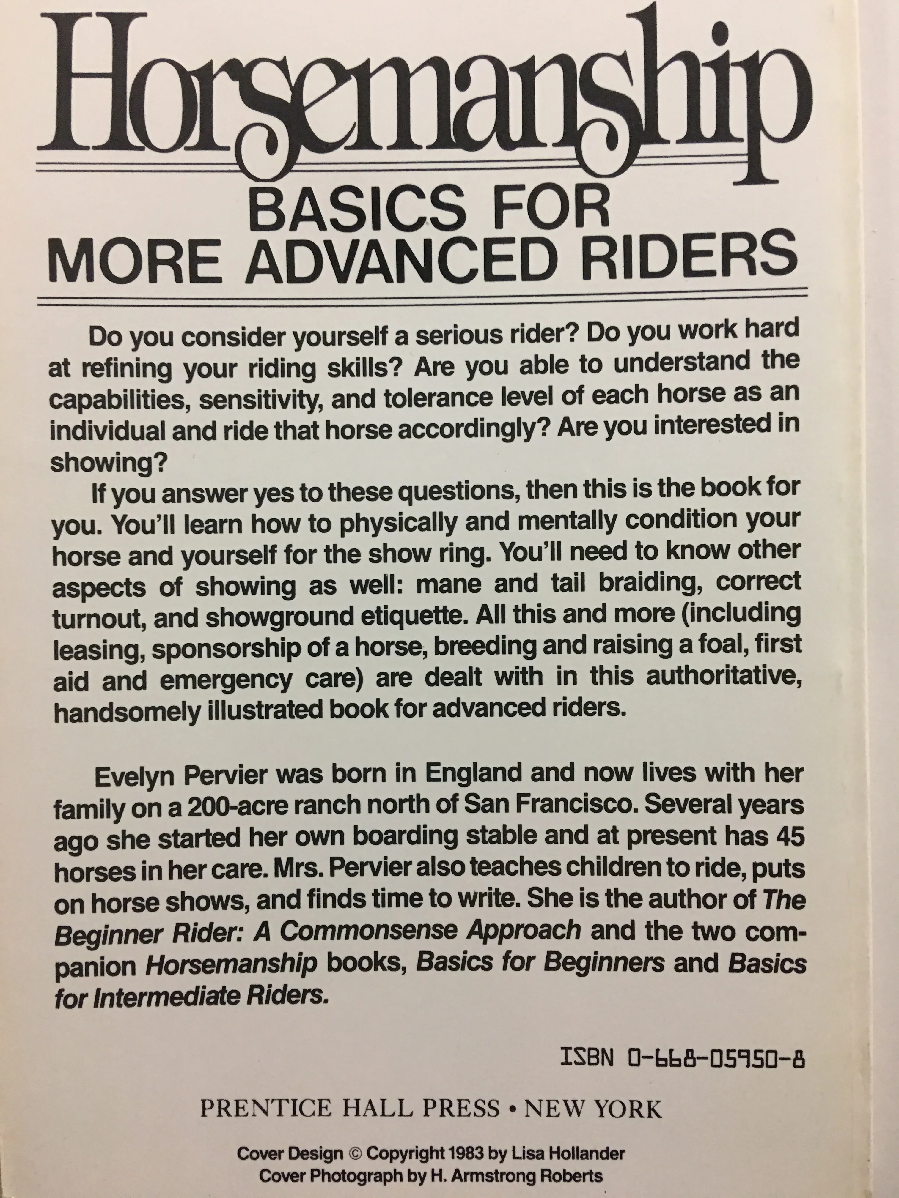 Horsemanship: Basics for more advanced riders Paperback by Evelyn Pervier - gently used softcover - Image 2