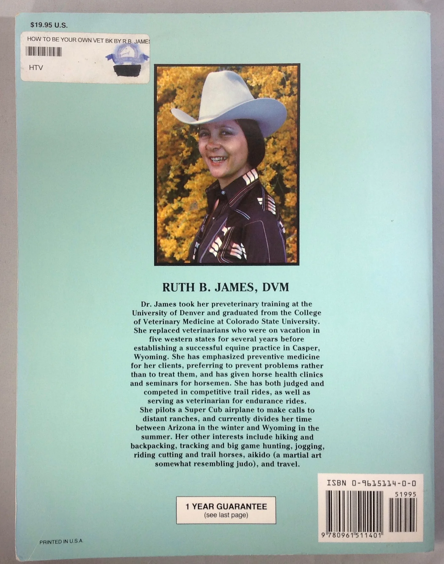 How To Be Your Own Veterinarian (sometimes) - A Do-it-yourself Guide For The Horseman by Ruth B. James, DVM. (Used) - Image 2