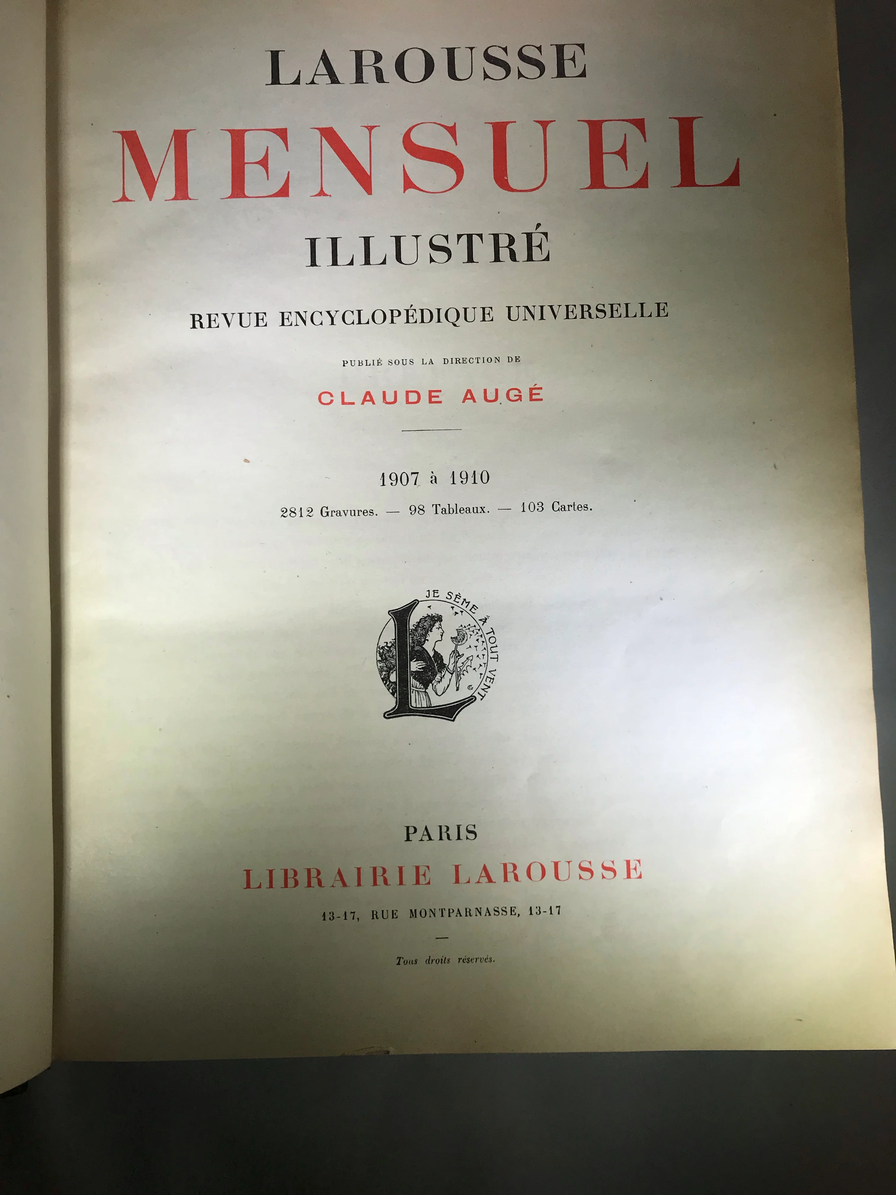 Larousse mensuel illustré. Revue encyclopédique universelle. 1907 à 1910 - Image 4