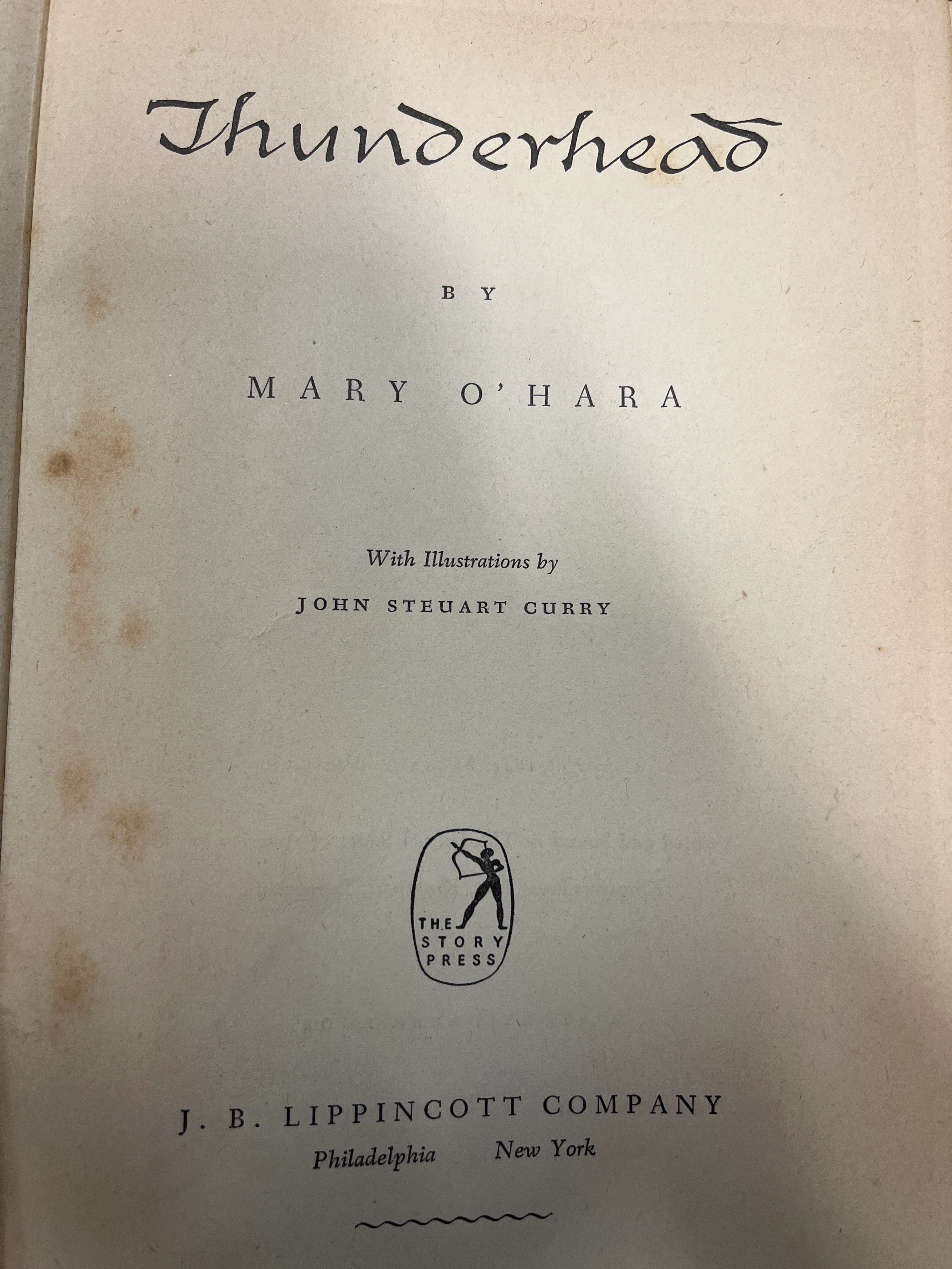Mary O’Hara’s Thunderhead - gently used 1943 - Image 2