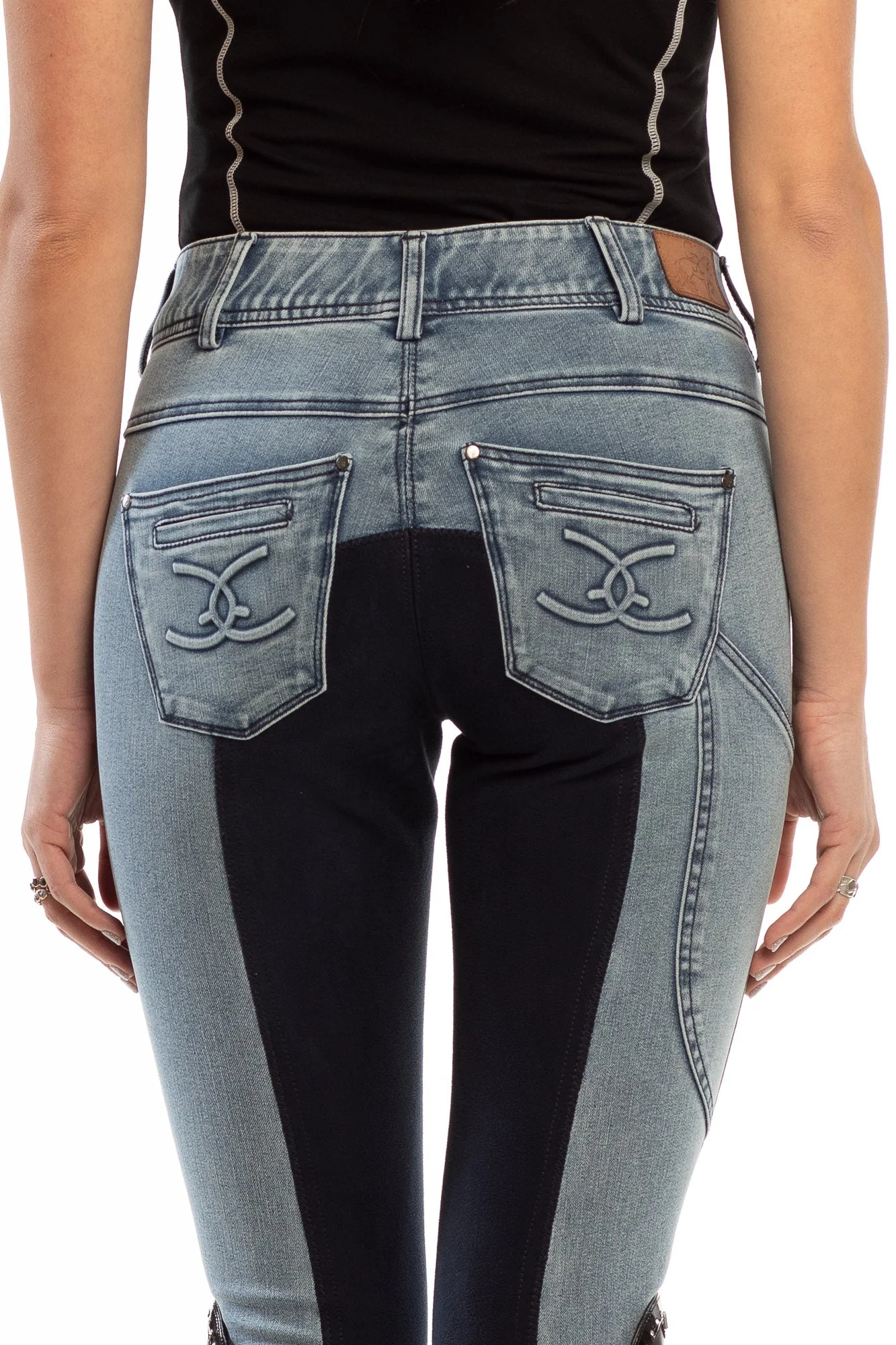 NEW Equestrian Jean - Full Seat with Cell Phone Pocket | 4-way stretch - Faded Blue - Image 2
