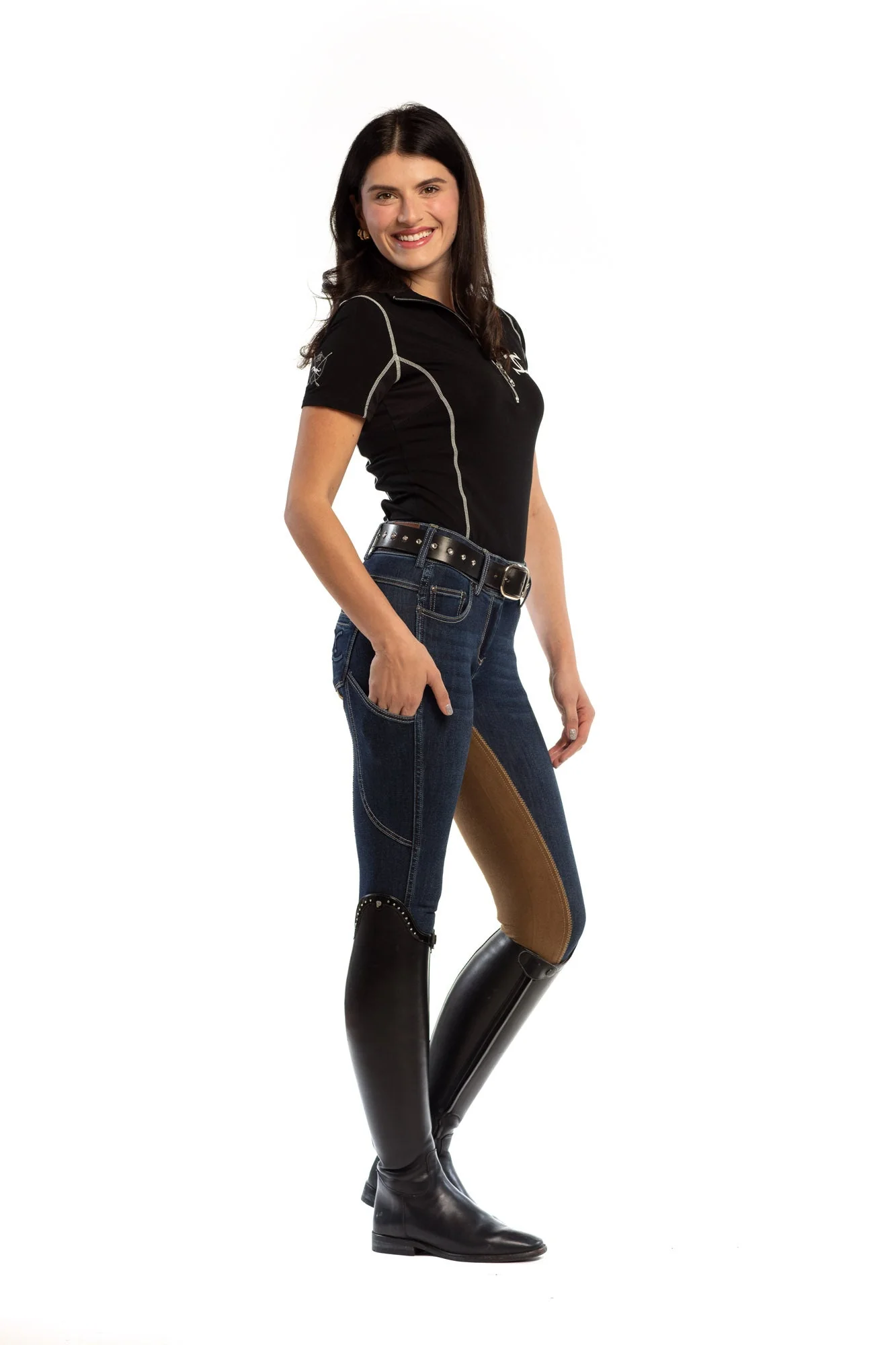 NEW Equestrian Jean - Full Seat with Cell Phone Pocket | 4-way stretch - Vintage Wash - Image 7