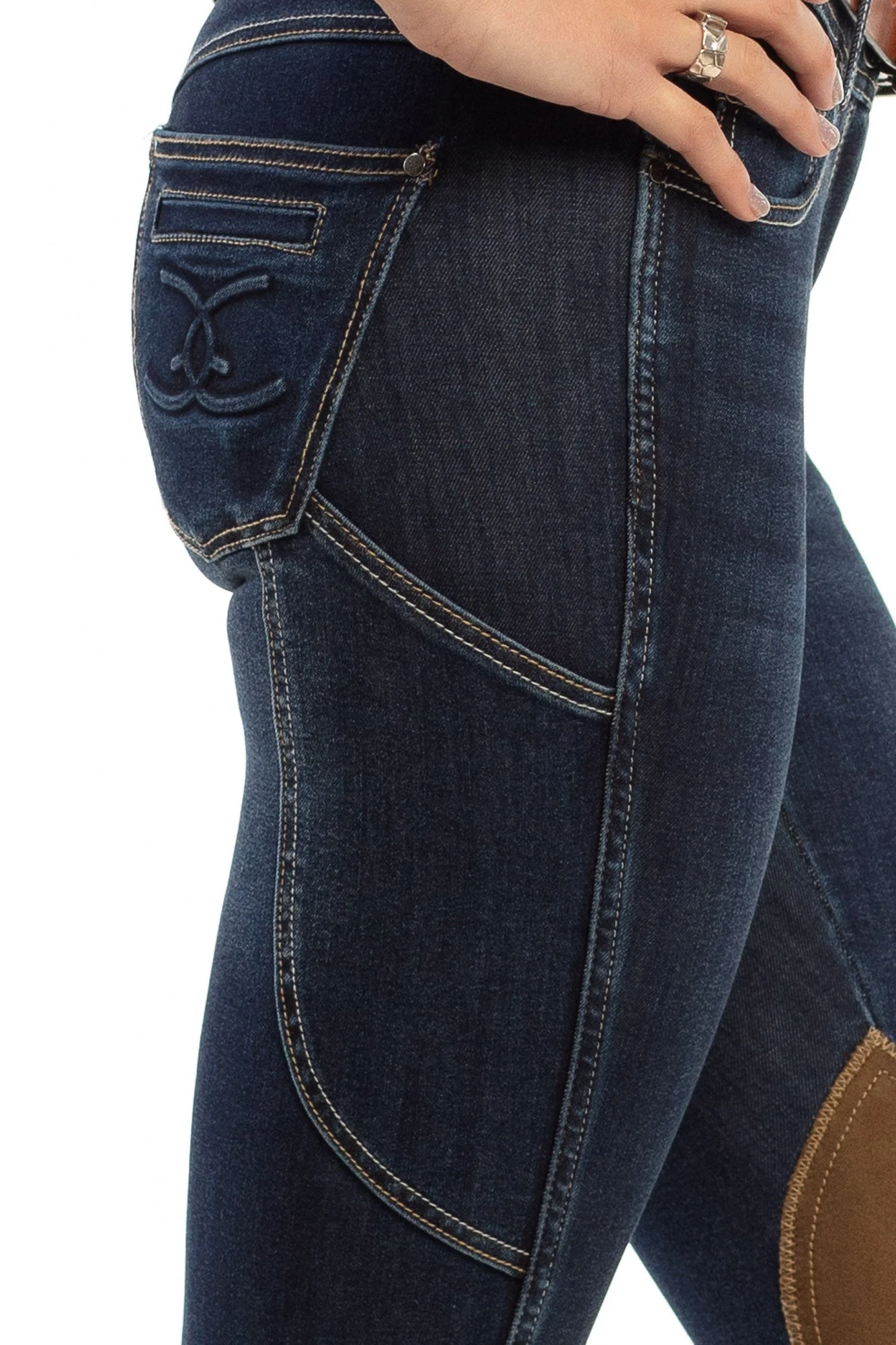 NEW Equestrian Jean - Knee Patch with Cell Phone Pocket - Vintage Wash - Image 7