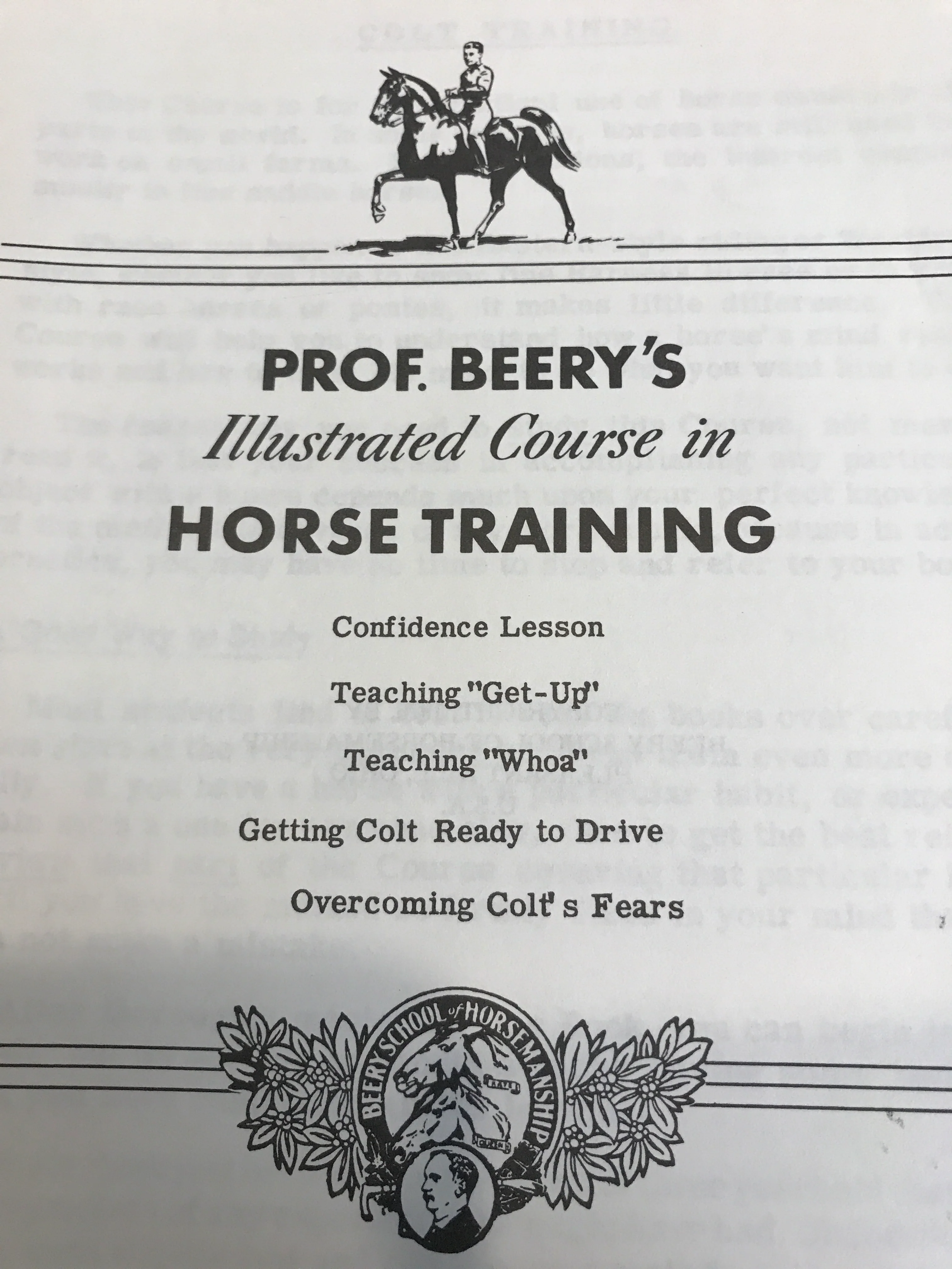 Prof. Beery's Illustrated Course in Horse Training, Book No. 1, Colt Training - Image 2
