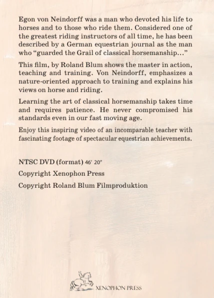 School of Horsemanship DVD with Egon von Neindorff - Image 2