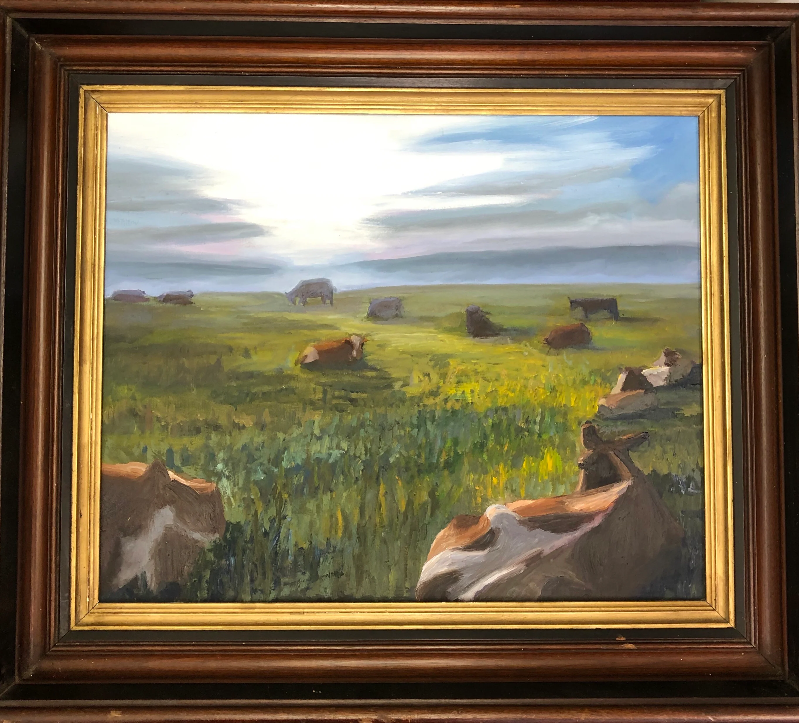 Swiss Cows - oil on board by Richard F. Williams - Image 2