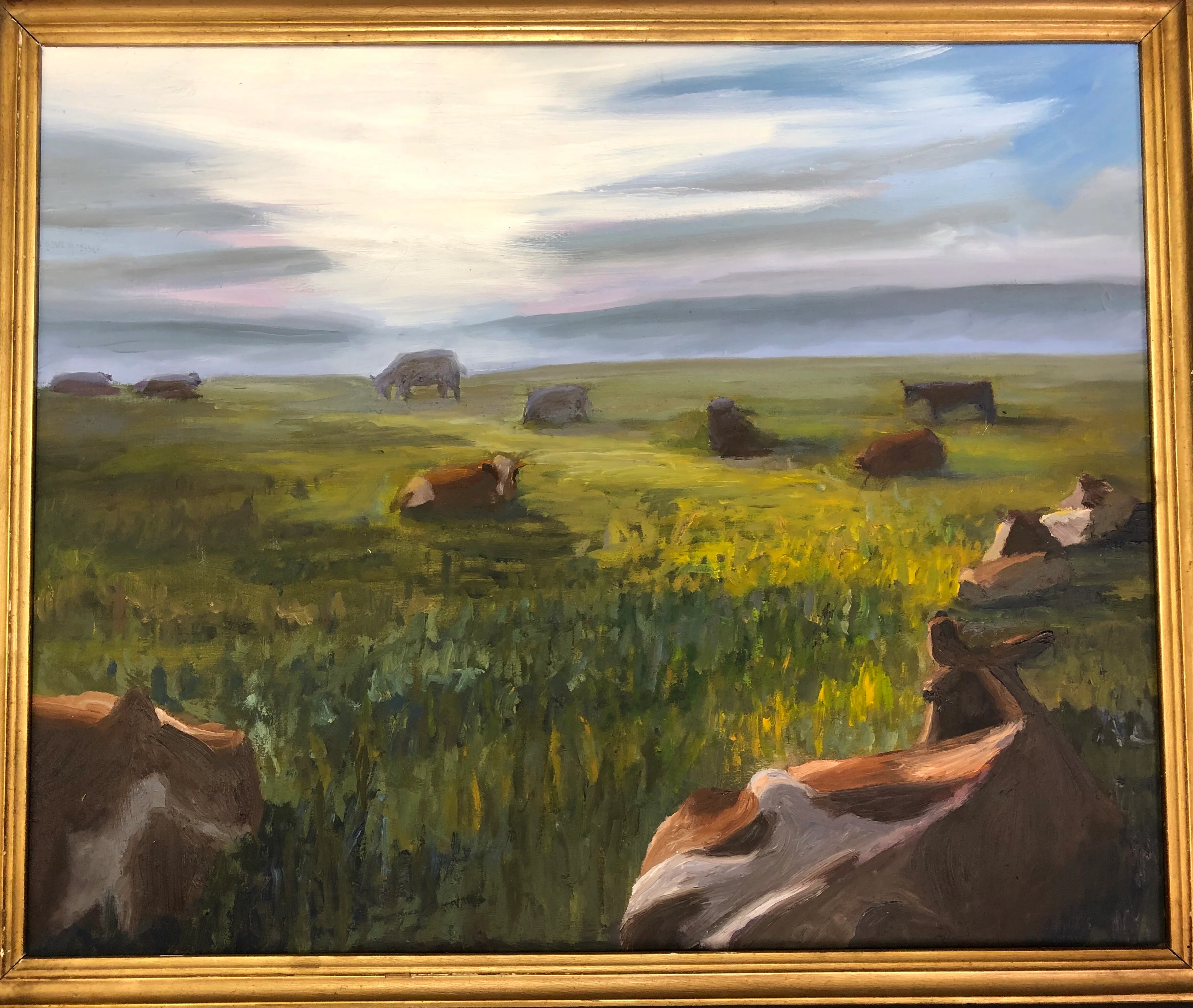 Swiss Cows - oil on board by Richard F. Williams - Image 4