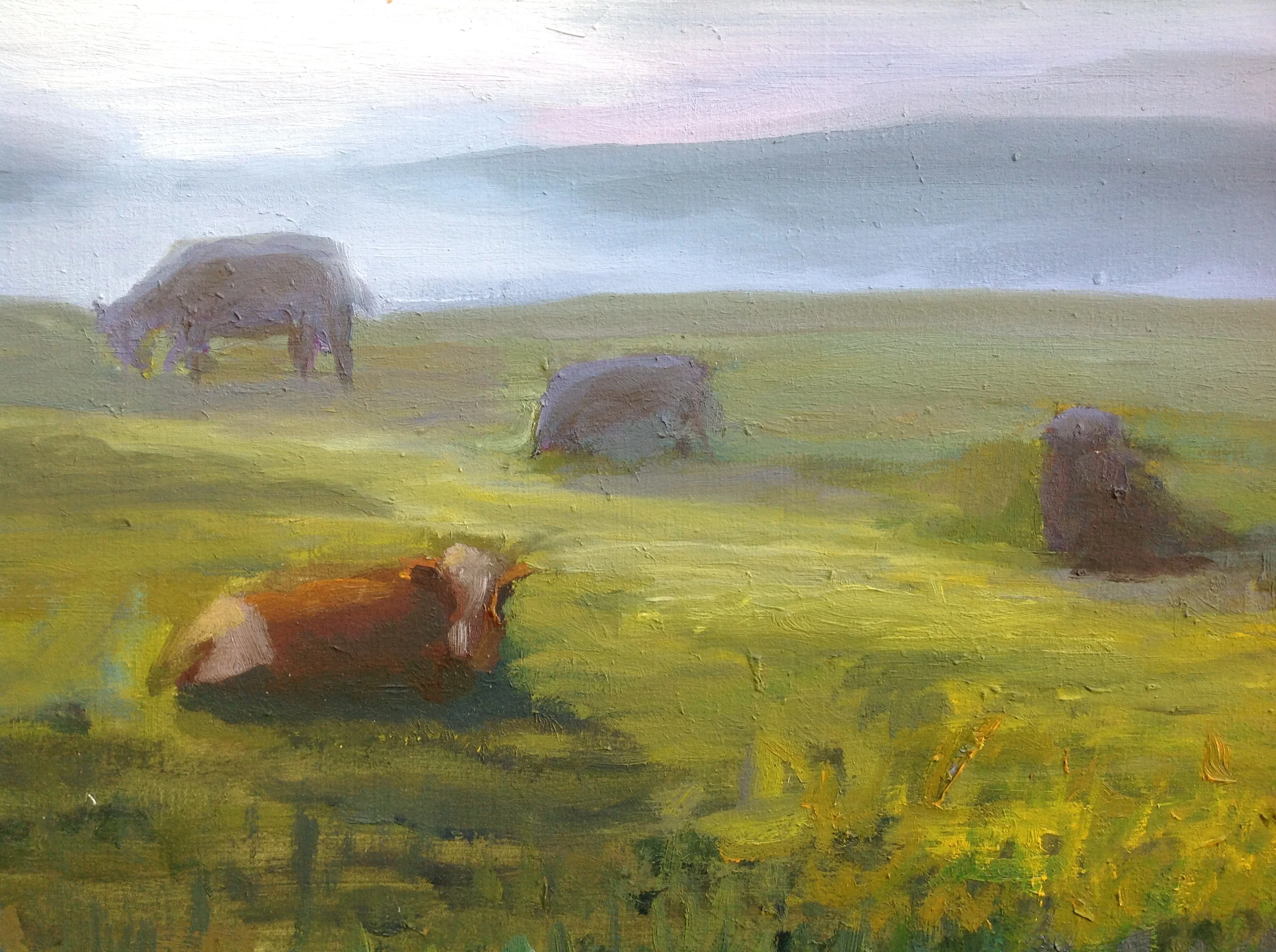 Swiss Cows - oil on board by Richard F. Williams - Image 7