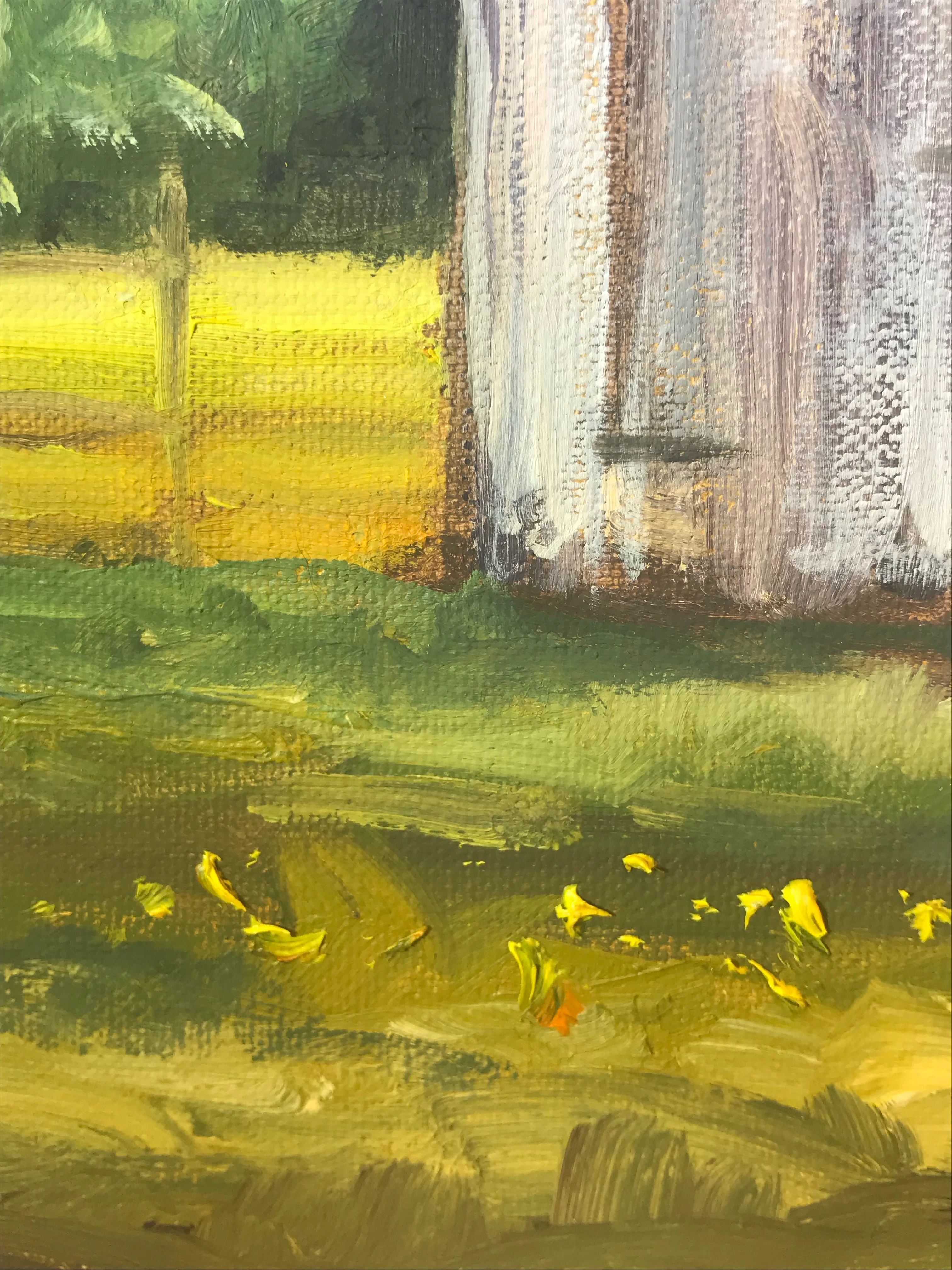 The Corn Crib - Original Oil on canvas  by Richard F. Williams-11” x 14” - Image 2