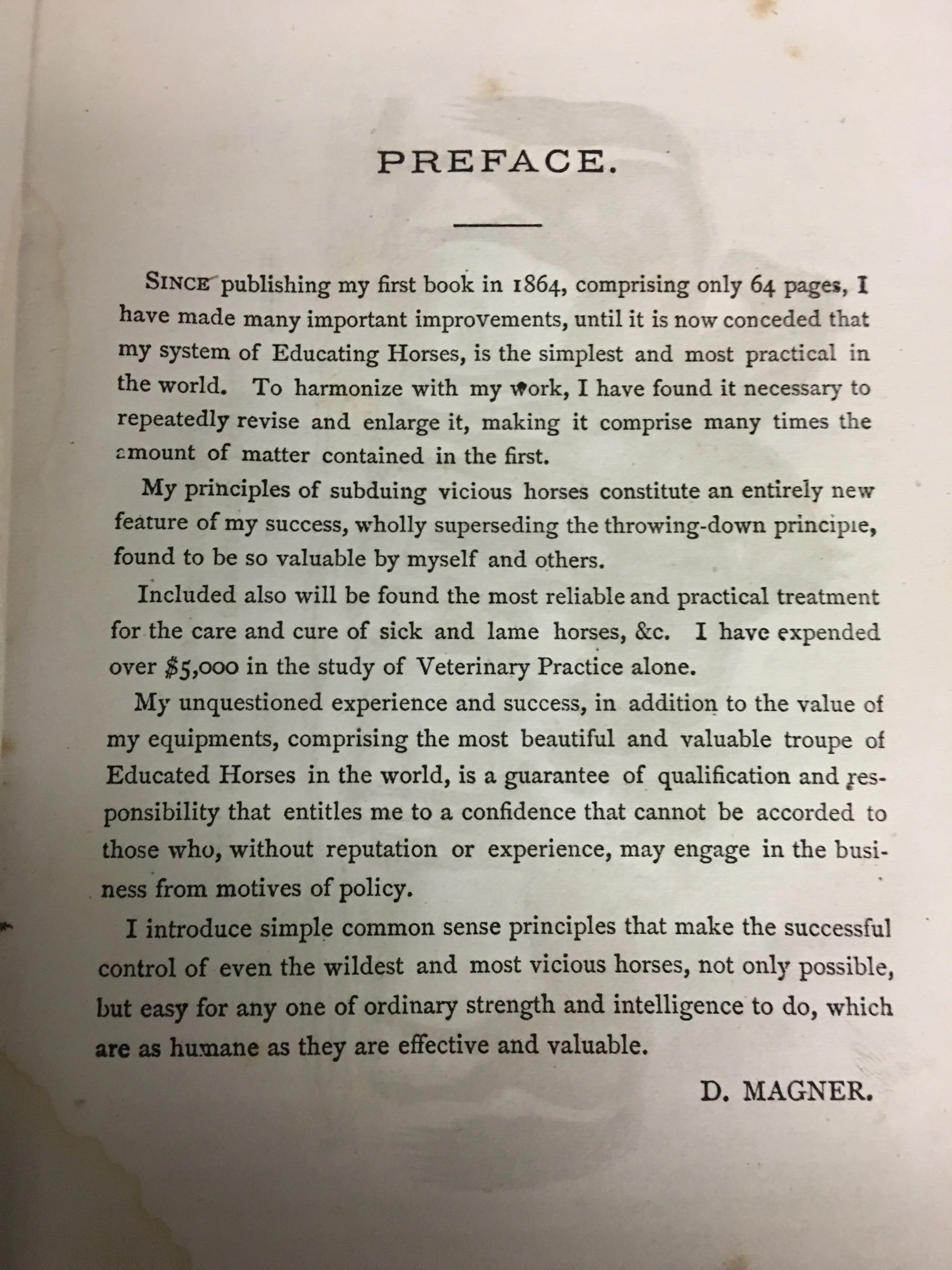 The New System of Educating Horses Including Instructions on Feeding, Watering, Stabling, Shoeing, Etc. with Practical Treatment for Diseases. vintage edition 1873 - shows signs of age - Image 3