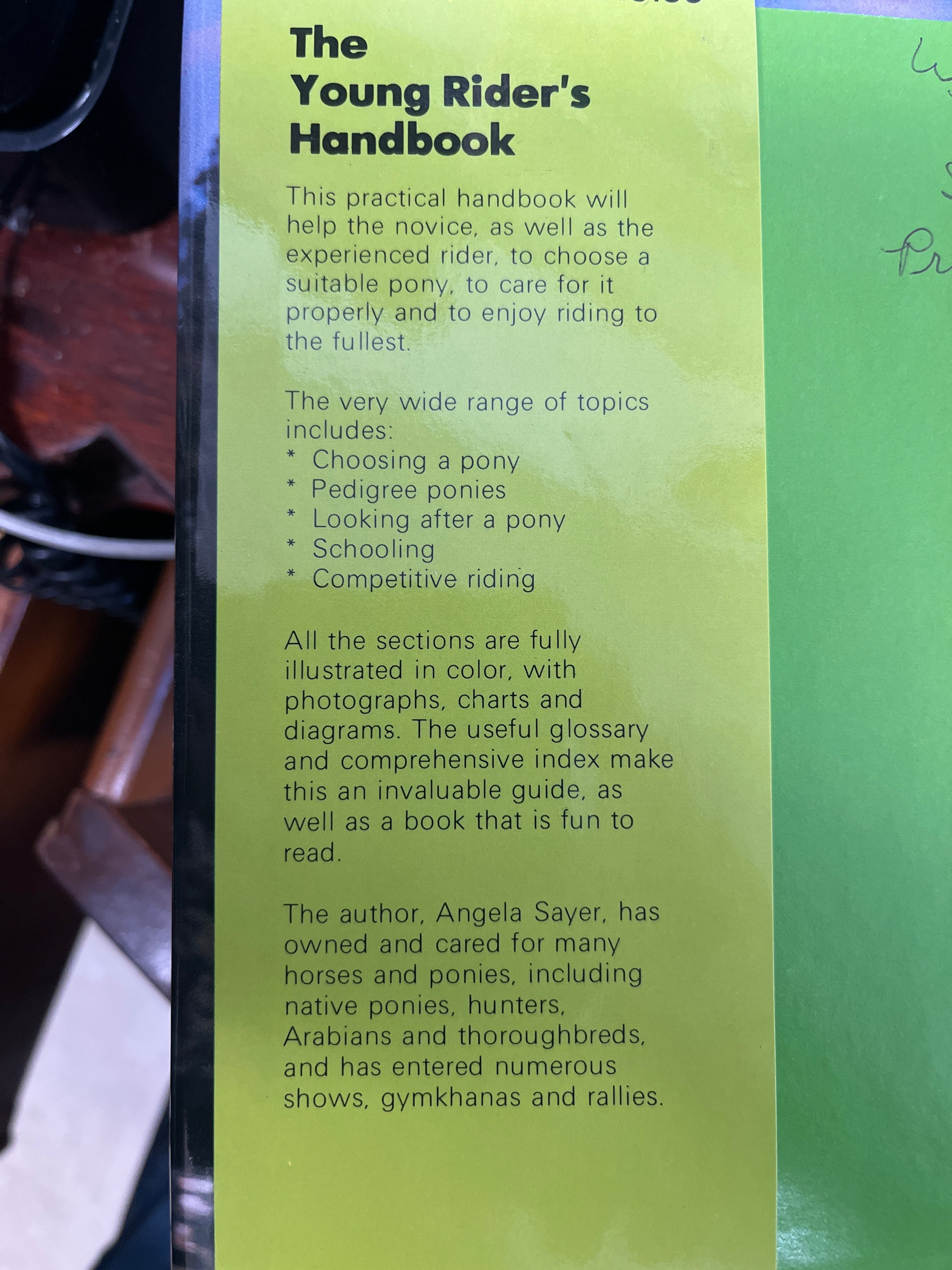 The Young Rider's Handbook by Angela Sayer - gently used - Image 2