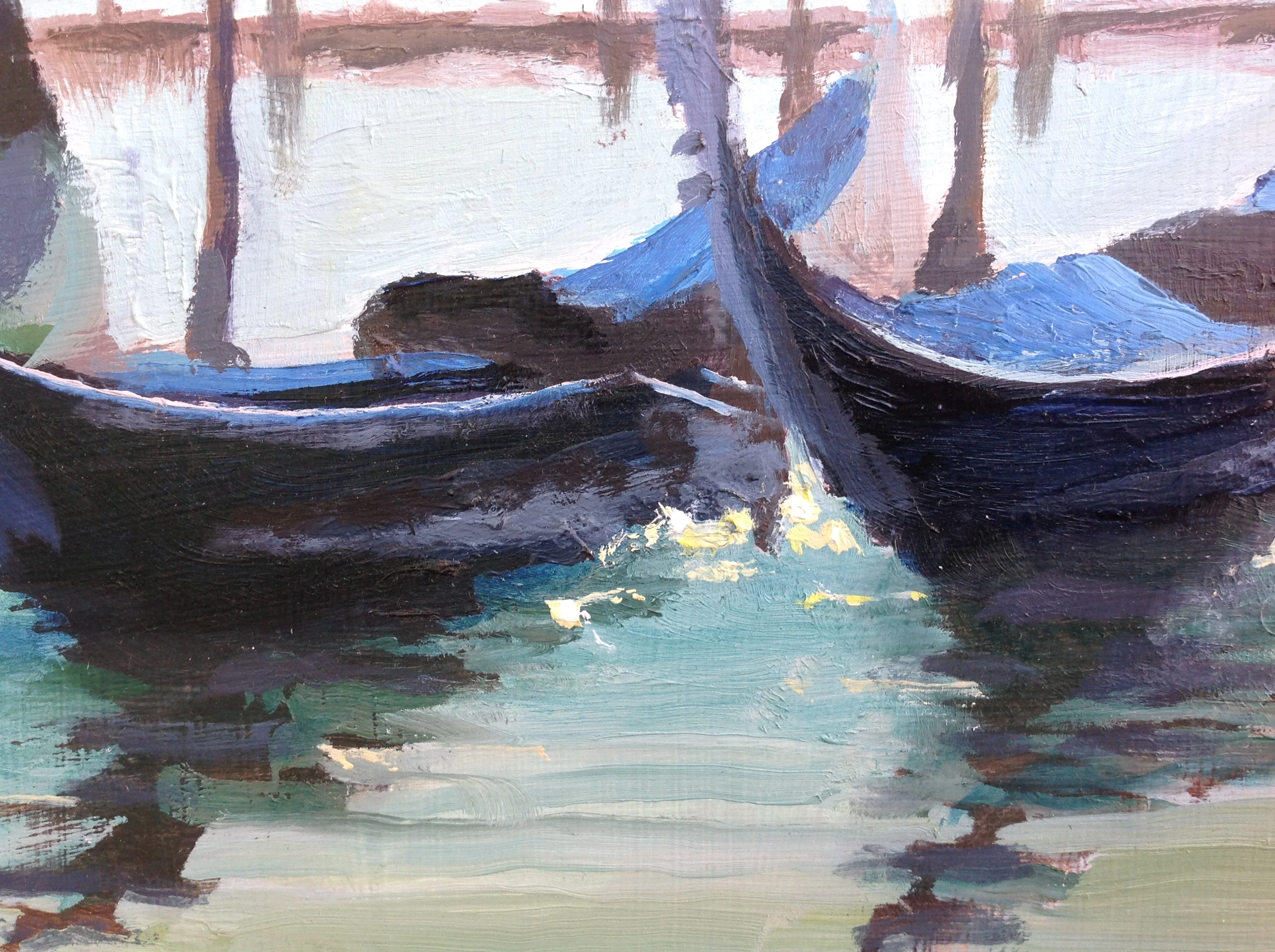 Venice Gondolas - Giclee on canvas by Richard F. Williams - Image 2